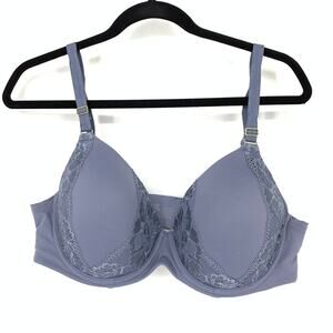 Soma Women's Size 40C Embraceable Full Coverage Lace Cross Back Bra Dusty Blue